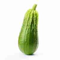 Photo courgette fraîche sur fond blanc