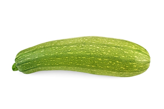 La courgette à rayures vertes isolé sur fond blanc