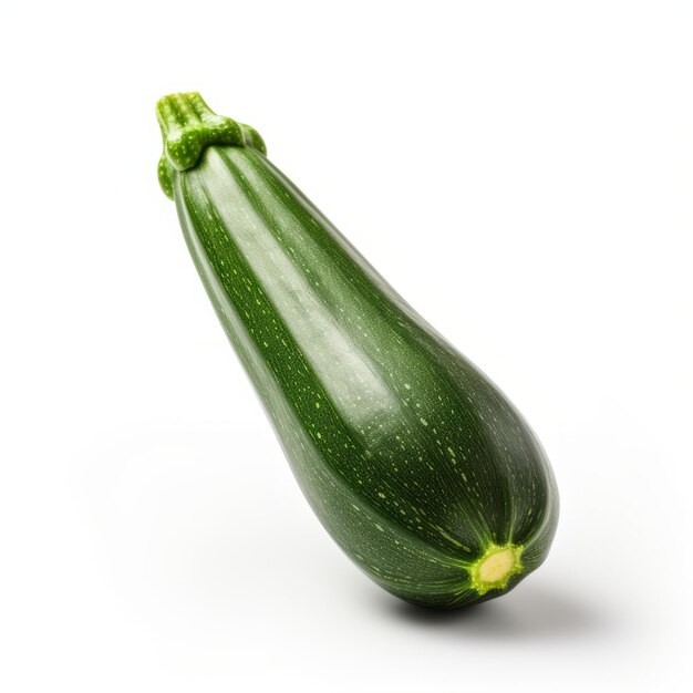 Des courgettes vertes isolées sur un fond blanc