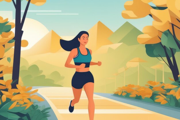 Courir le matin Exercice énergisant pour la forme physique et le bien-être