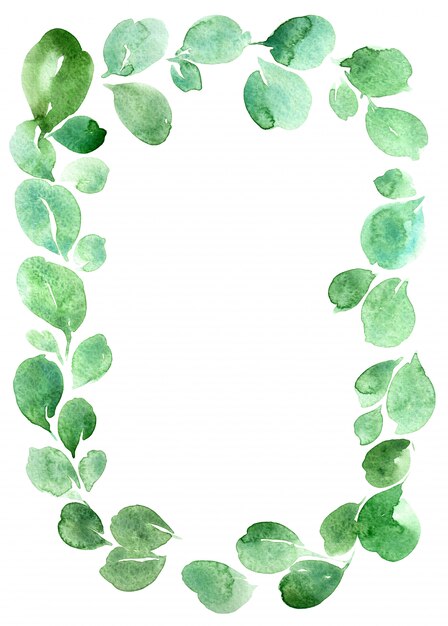 Couronne aquarelle de fleurs isolé sur fond blanc