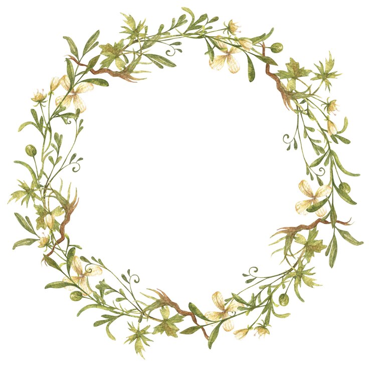 Photo couronne d'aquarelle avec des fleurs sauvages colorées dessinées à la main