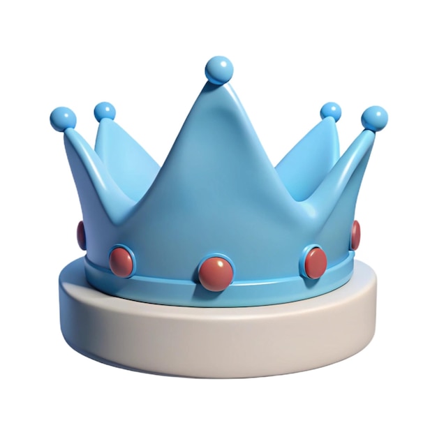 une couronne bleue avec des points rouges