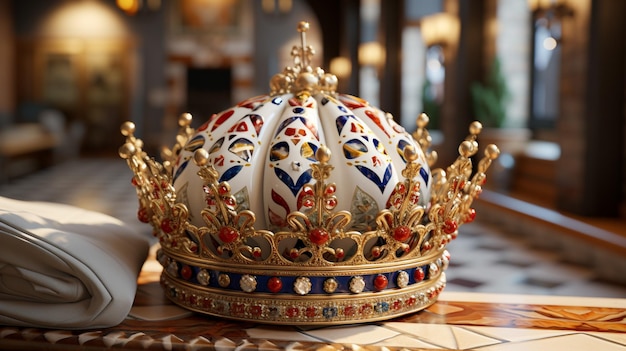 Une couronne avec la couronne dessus