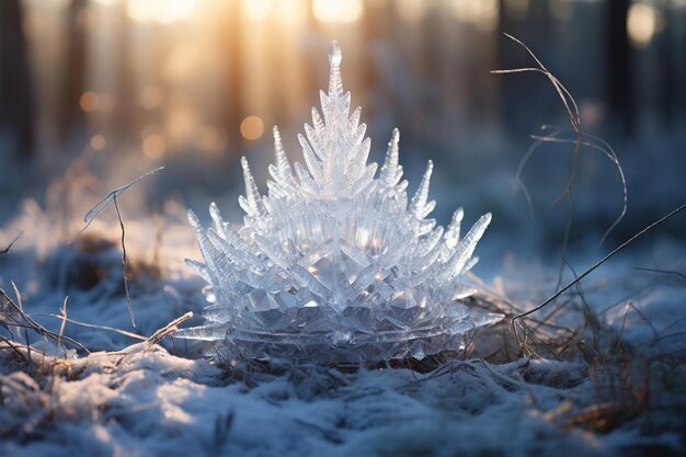 La couronne de cristal d'hiver photo de fond