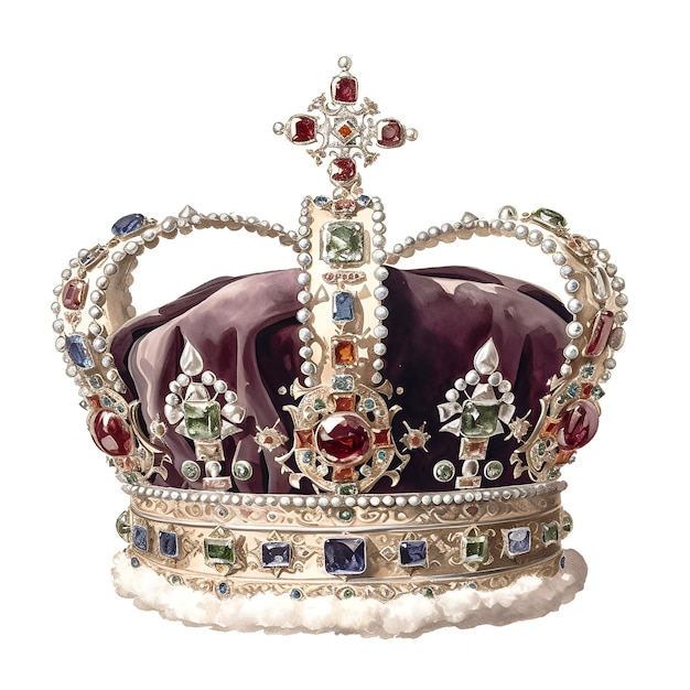 Une couronne avec un diamant dessus et le mot " royal " sur le dessus.
