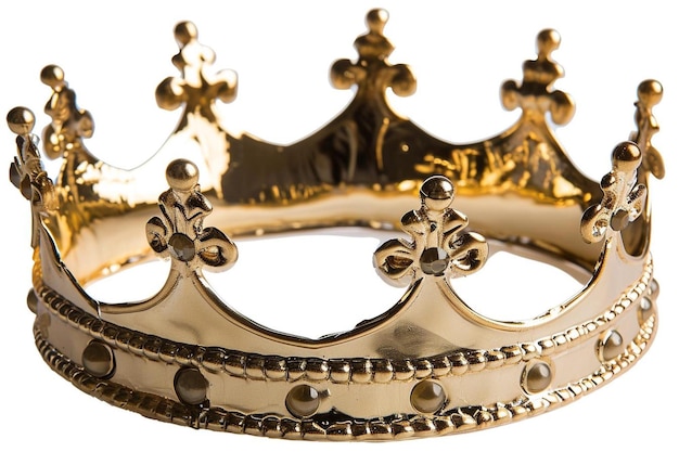 Photo couronne dorée avec des pierres précieuses découpées sur transparent