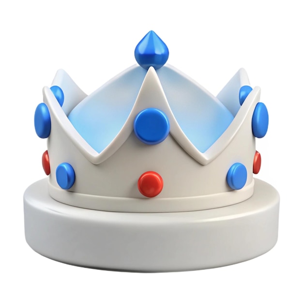 une couronne avec du bleu et du rouge dessus