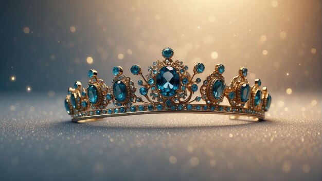 Une couronne élégante avec des pierres précieuses bleues