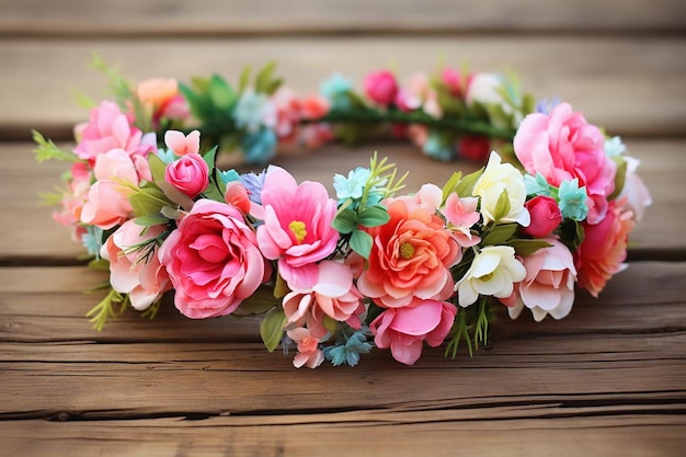 Photo une couronne de fleurs de fée capricieuse