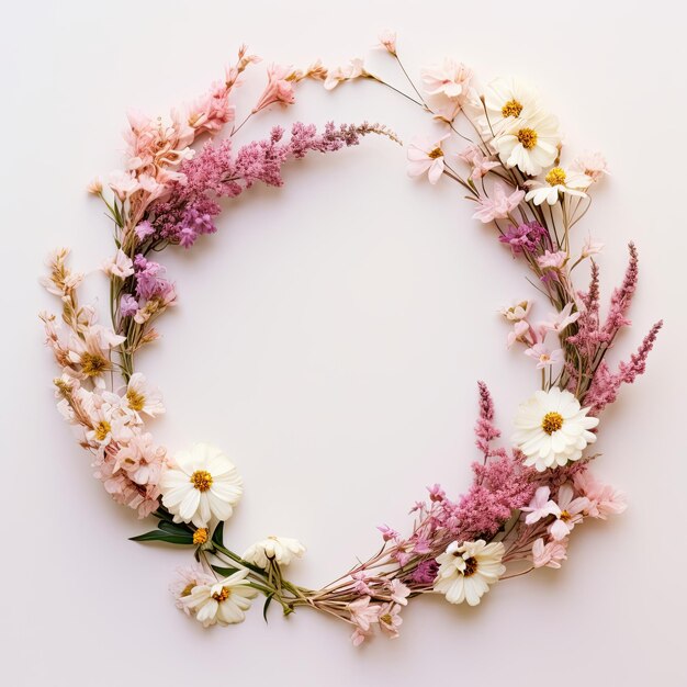 Couronne de fleurs pour fond décoratif