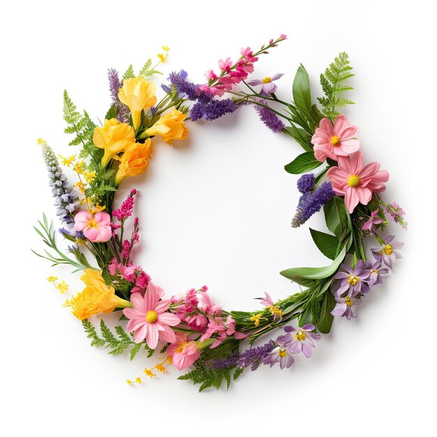 Couronne de fleurs pour fond décoratif