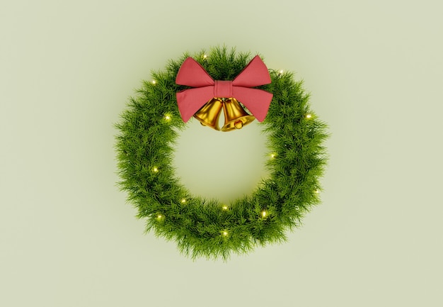 Couronne de Noël avec des cloches d'or