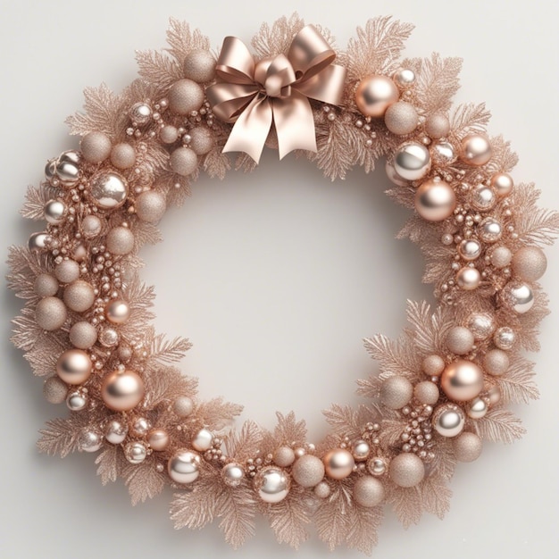 Une couronne de Noël en or rose