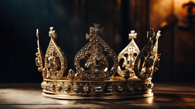 une couronne d'or avec des diamants