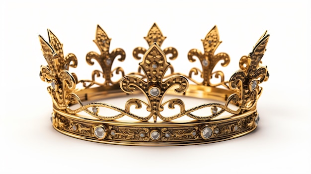 Une couronne d'or isolée sur un fond blanc