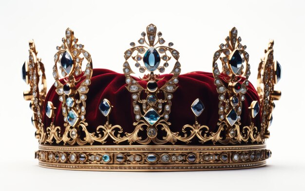 Photo une couronne d'or royale avec des pierres bleues