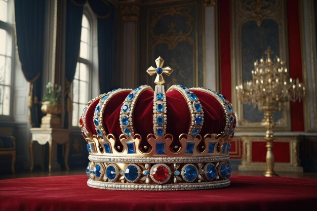 Une couronne royale élégante ornée de pierres précieuses