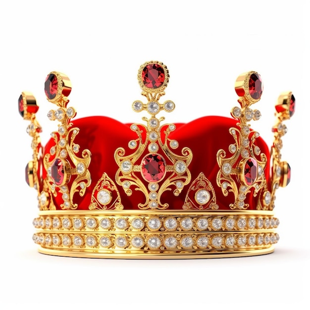 Couronne royale en or avec pierres précieuses et bijoux Prince Crown King Crown Generative ai