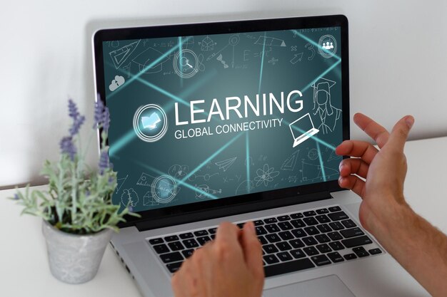 Photo cours en ligne e-learning éducation en ligne