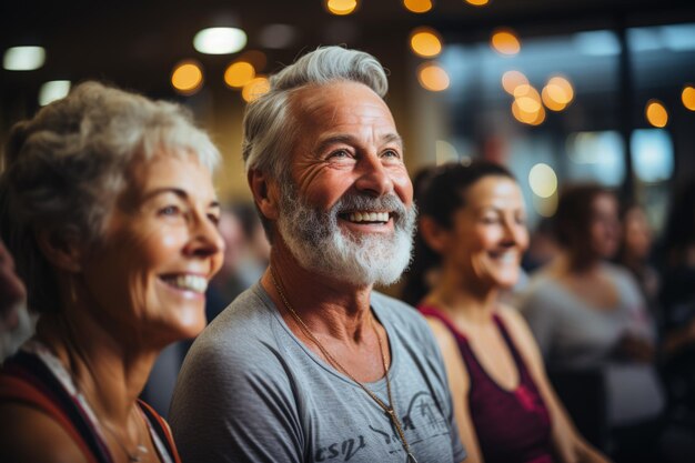 Photo cours de remise en forme en groupe pour personnes âgées