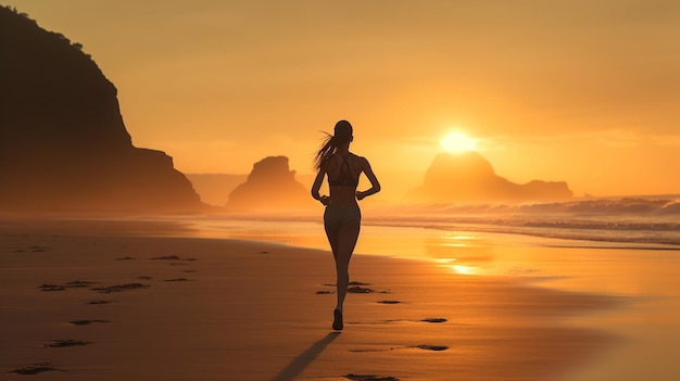 La course au lever du soleil: la beauté de la nature et la force personnelle