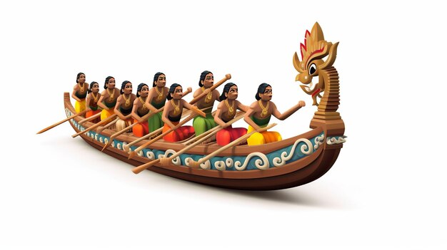 La course de bateaux d'Onam Fête joyeuse d'Onam Onam Génératif ai