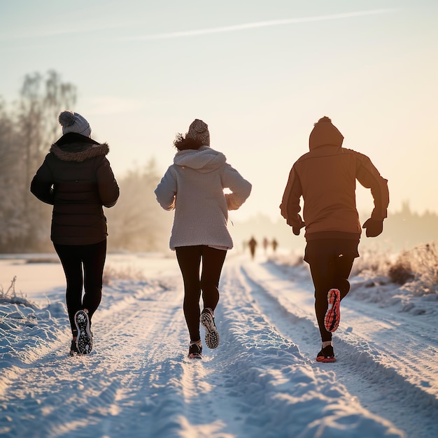 Course à pied, exercice, fitness, amis, marche