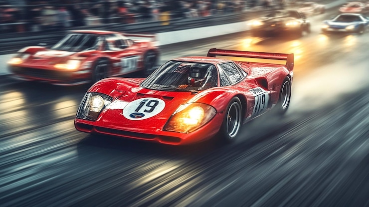 Photo courses automobiles dans les compétitions sportives