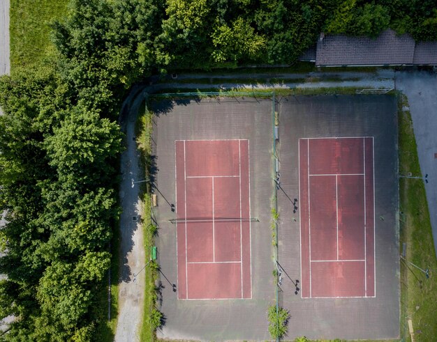 Courts de tennis vus d'en haut