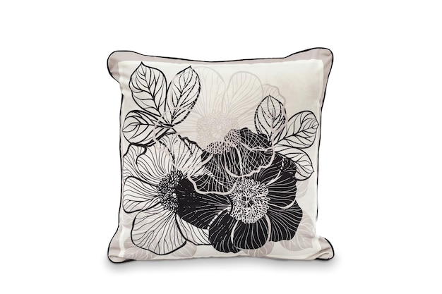 Le coussin de compagnie blanc à motif floral