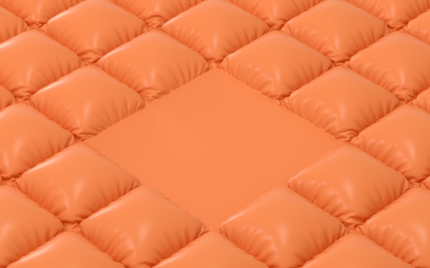 Un coussin orange d'air rendu 3d