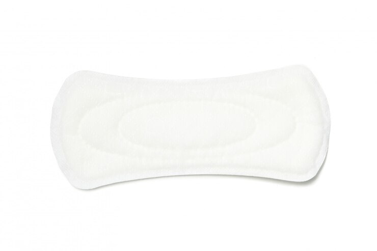 Photo coussin sanitaire isolé sur une surface blanche