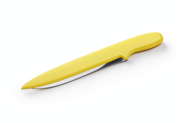 Couteau jaune sur fond blanc sur une surface blanche ou transparente PNG Arrière-plan transparent