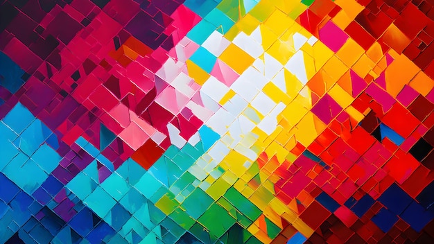 Couteau à palette abstrait moderne peinture à l'huile beau motif géométrique coloré et papier peint art généré par le réseau de neurones