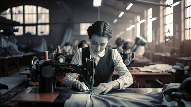 Une couturière qui travaille à l'usine de couture