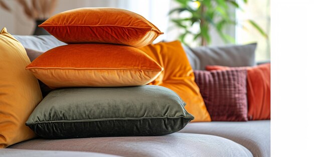 Un couvercle d'oreiller avec un pilon rempli un couvercle de remplissage vide un couverture de broderie un coussin à oreiller