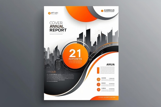 Couverture abstraite en cercle orange couverture moderne du livre modèle de brochure design rapport annuel