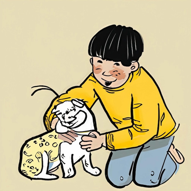 Couverture du livre enfant et chien