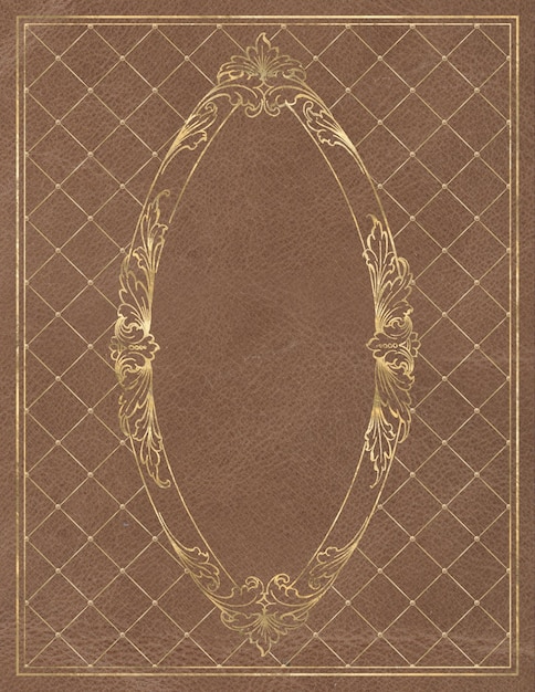 Couverture de livre rétro vintage marron doré