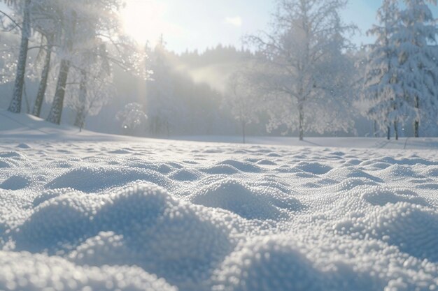 Photo une couverture de neige fraîche recouvre le grou.