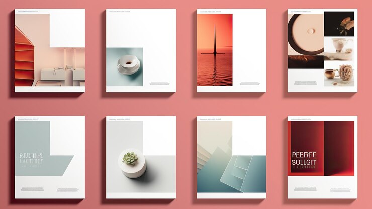 Photo couvertures de magazines de design minimaliste