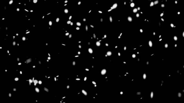couvreur de neige flocons de neige réalistes isolés sur fond noir neige blanche