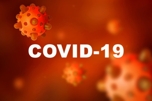 COVID19 coronavirus sous microscope illustration 3d Épidémie de virus corona SARSCoV2 en Chine infection mortelle propagée dans le monde