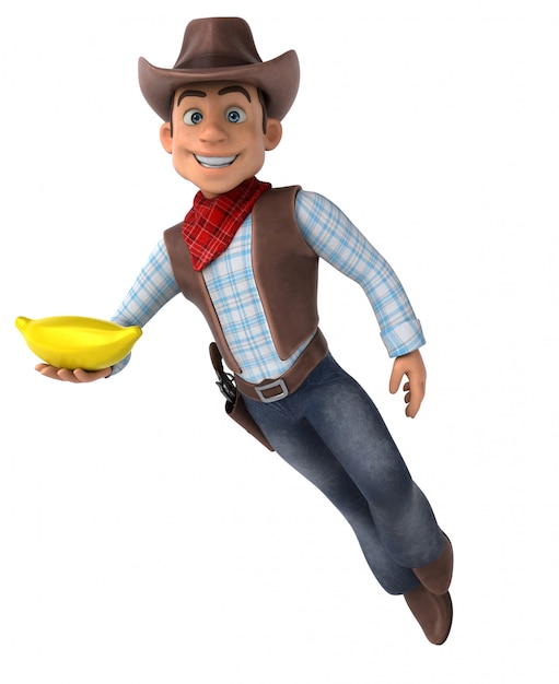 Cowboy amusant avec banane