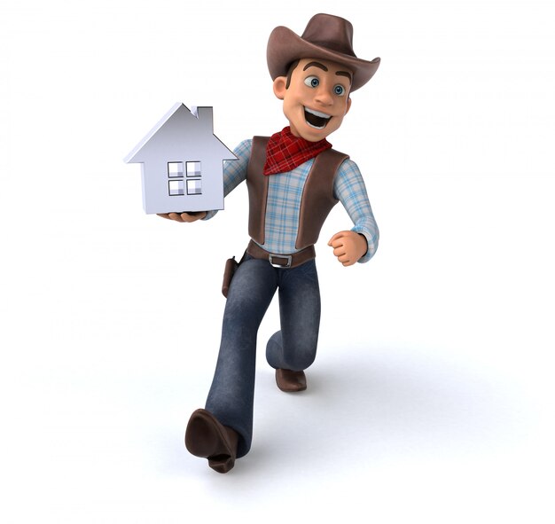 Cowboy amusant - Illustration 3D