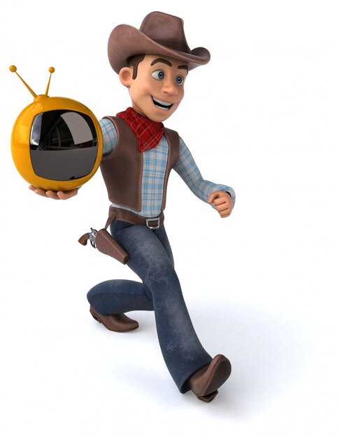 Cowboy amusant - Illustration 3D