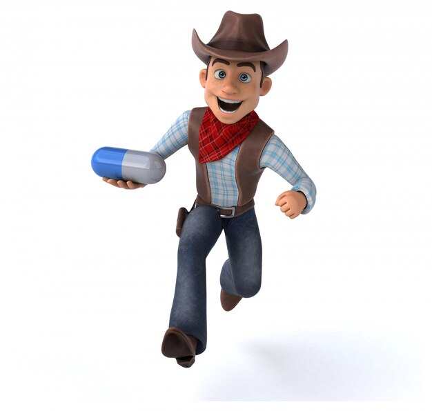 Cowboy amusant - Illustration 3D