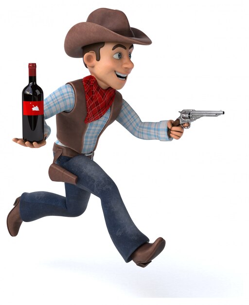 Cowboy amusant - Illustration 3D