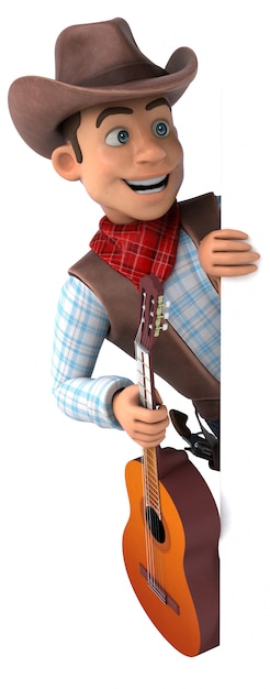 Cowboy amusant - Illustration 3D